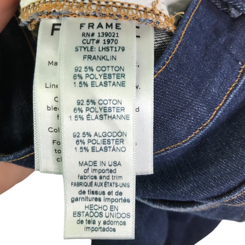 Frame Jeans Womens 28 Blue Le High Straight Denim High Rise Dark Wash Indigo - Picture 10 of 12